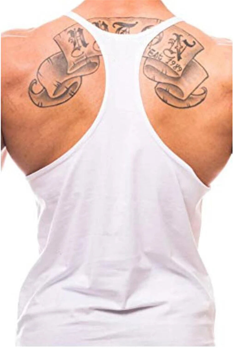 Mens Gym Clothing Bodybuilding Tank Tops Fitness Training Sleeveless Shirt Cotton Muscle Running Vest Casual Sports Singlets