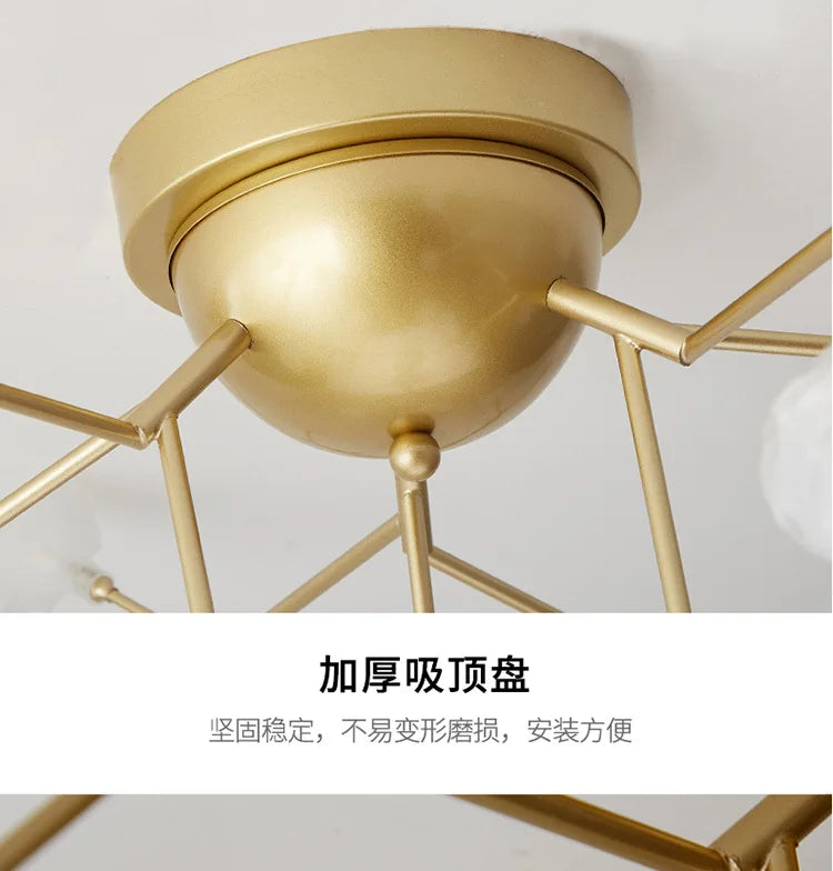 LED tree branch chandelier Firefly art deco lamp Hanging flower chandelier for Living room designer round chandelier lighting