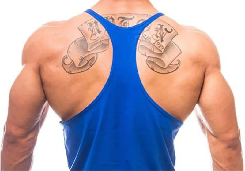 Mens Gym Clothing Bodybuilding Tank Tops Fitness Training Sleeveless Shirt Cotton Muscle Running Vest Casual Sports Singlets