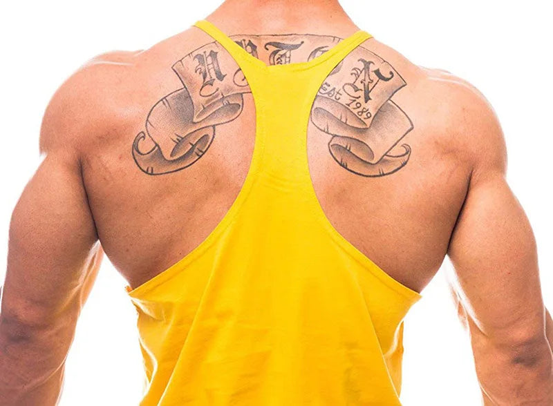 Mens Gym Clothing Bodybuilding Tank Tops Fitness Training Sleeveless Shirt Cotton Muscle Running Vest Casual Sports Singlets