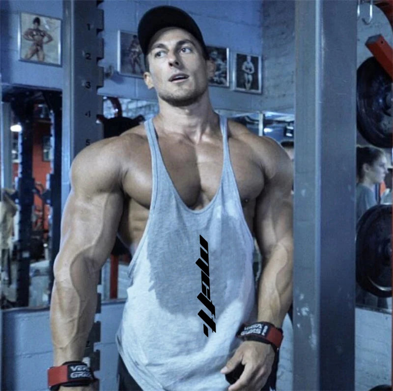Mens Gym Clothing Bodybuilding Tank Tops Fitness Training Sleeveless Shirt Cotton Muscle Running Vest Casual Sports Singlets