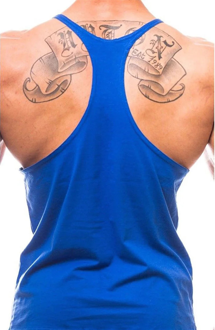 Mens Gym Clothing Bodybuilding Tank Tops Fitness Training Sleeveless Shirt Cotton Muscle Running Vest Casual Sports Singlets