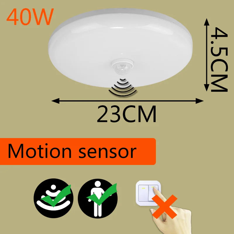 Led Ceiling Light Smart Human Motion Sensor Lamp For Home Porch Stair Garage Corridor Night Automatic Radar Sensor Lights LED
