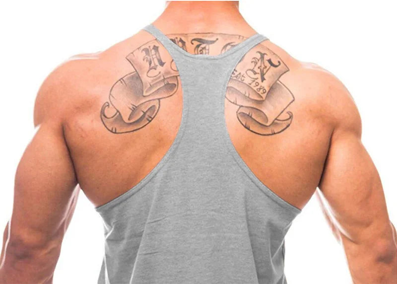 Mens Gym Clothing Bodybuilding Tank Tops Fitness Training Sleeveless Shirt Cotton Muscle Running Vest Casual Sports Singlets