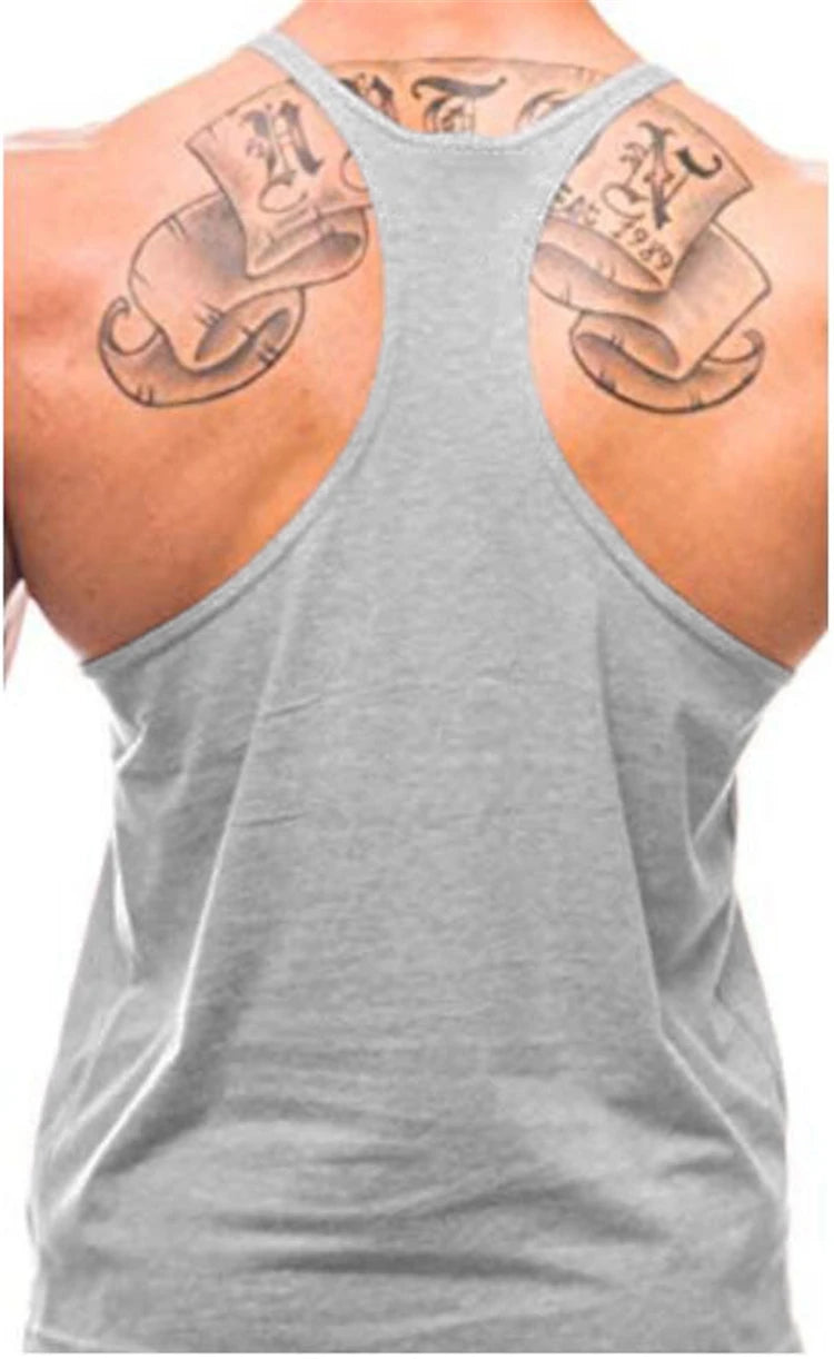 Mens Gym Clothing Bodybuilding Tank Tops Fitness Training Sleeveless Shirt Cotton Muscle Running Vest Casual Sports Singlets