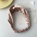 Satin Silk Solid Cross Top Knot Headband Elastic Hair Band Women Girls Scrunchies Hairband Turban Bandanas Hair Accessories New