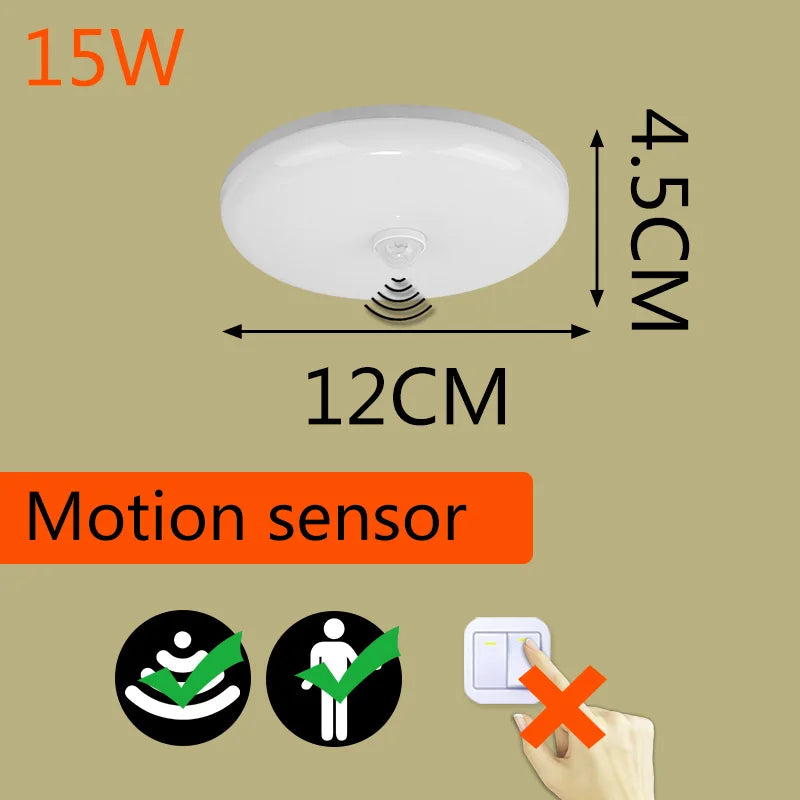 Led Ceiling Light Smart Human Motion Sensor Lamp For Home Porch Stair Garage Corridor Night Automatic Radar Sensor Lights LED