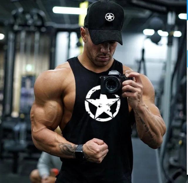 New fashion pure cotton sleeveless shirt vest men's fitness shirt men's undershirt bodybuilding exercise fitness vest fitness me