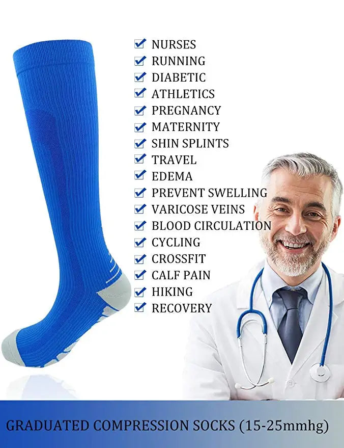 Unisex Compression Socks 30 Mmhg Sport Socks Soccer Football Socks Arrow Pattern Thigh Tube Socks Outdoor Running Fitness Socks