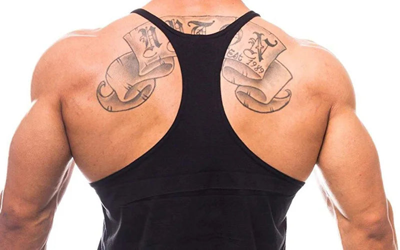 Mens Gym Clothing Bodybuilding Tank Tops Fitness Training Sleeveless Shirt Cotton Muscle Running Vest Casual Sports Singlets