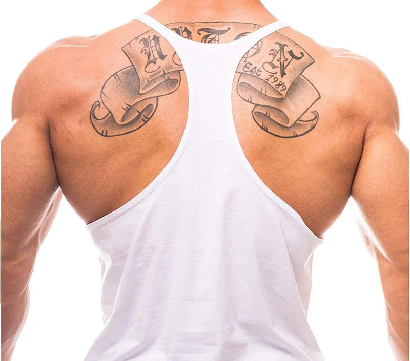 Mens Gym Clothing Bodybuilding Tank Tops Fitness Training Sleeveless Shirt Cotton Muscle Running Vest Casual Sports Singlets