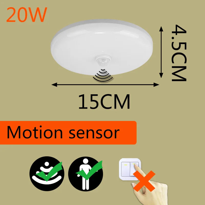 Led Ceiling Light Smart Human Motion Sensor Lamp For Home Porch Stair Garage Corridor Night Automatic Radar Sensor Lights LED