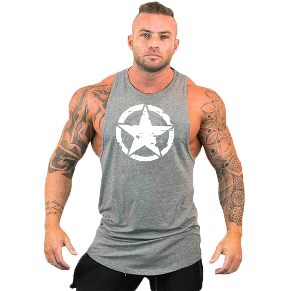New fashion pure cotton sleeveless shirt vest men's fitness shirt men's undershirt bodybuilding exercise fitness vest fitness me