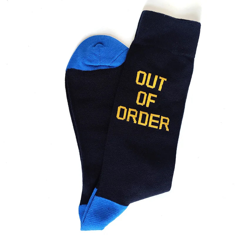 New 15 Style Letters Socks Men Novelty Funny Socks Trend Street Long Socks