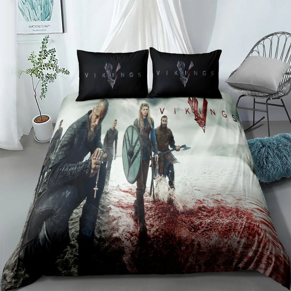 Vigvisir Viking Art Constellation Bedding Set EU Single Double King US Twin Full Queen King Ethnic Bed Linen Set
