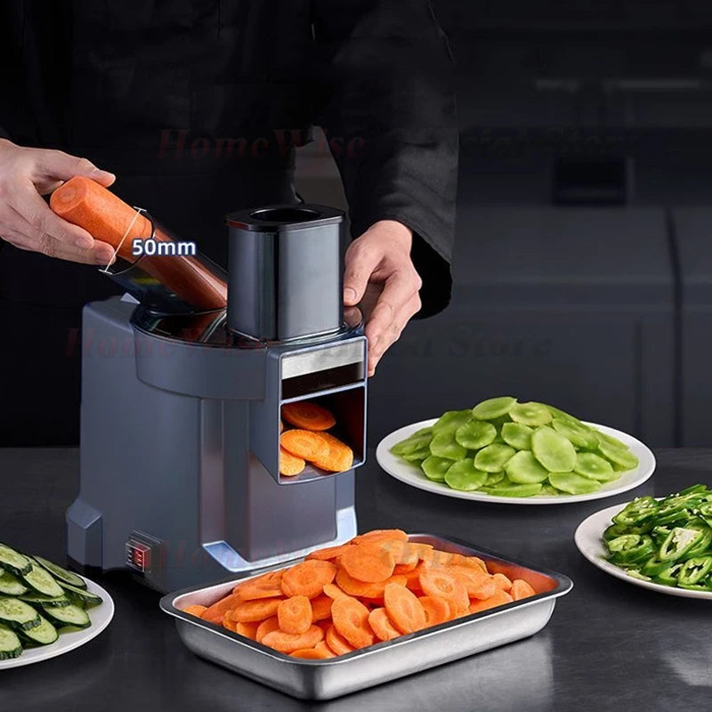 LX Multi-function Vegetable Cutter Fruit Slicer Shredder Cube Cutter 3 Blade Discs Food Processor Oblique and Straight Feed Port