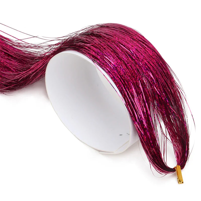 Sparkle Hair Tinsel Rainbow Colored Strands Girls Headwear Hairbinge Hair Laser False Hair Extensions Decor Glitter