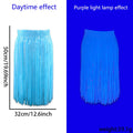 50cm Fluorescent Tinsel Skirts | Adult & Kids' Dance Performance Half-Skirts | Halloween Neon Party Decor & Fringe Dresses