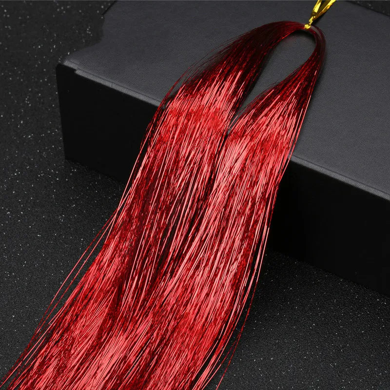 Hair Tinsel Glitter Braids High Temperature Fiber Bling Women's Tinsel Hair Strands In Braiders French Twist Hair Accessories