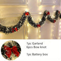 30 LED Christmas Tinsel Garland Set , Metallic Twist Hanging Decor for Fireplace Mantel Staircase Railing, Home & Outdoor Decor