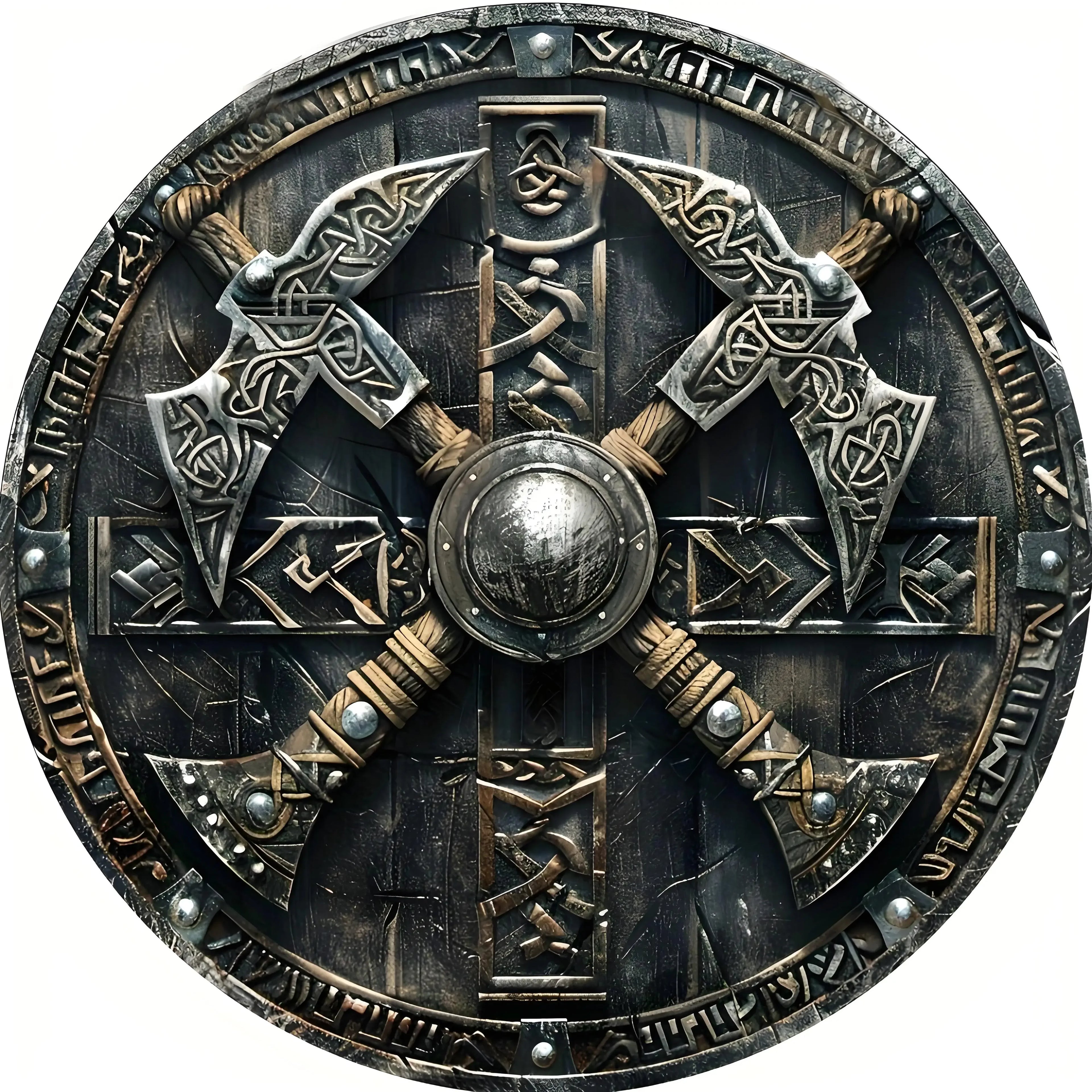 Viking Brand Aluminum Viking Axe Welcome Sign - Norse Design Wall Art Wall-Mounted Unique Home Decor Accent