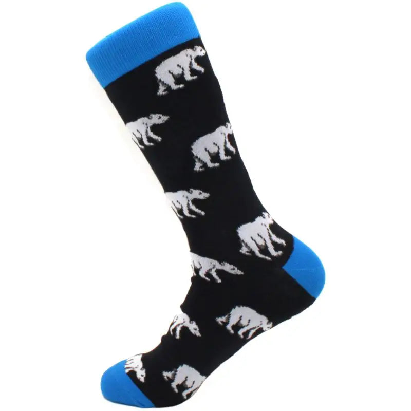 Men's hip hop harajuku socks polka dot alien skateboard checkered animal medium cut funny socks