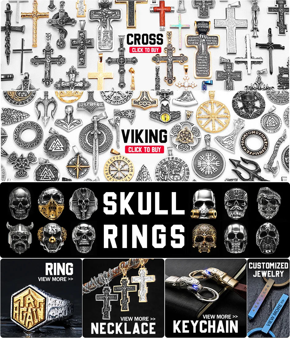 Viking Tree of Life Ring Stainless Steel Vegvisir Compass Men Rings Rock Retro for Male Rider Jewelry Creativity Gift Wholesale