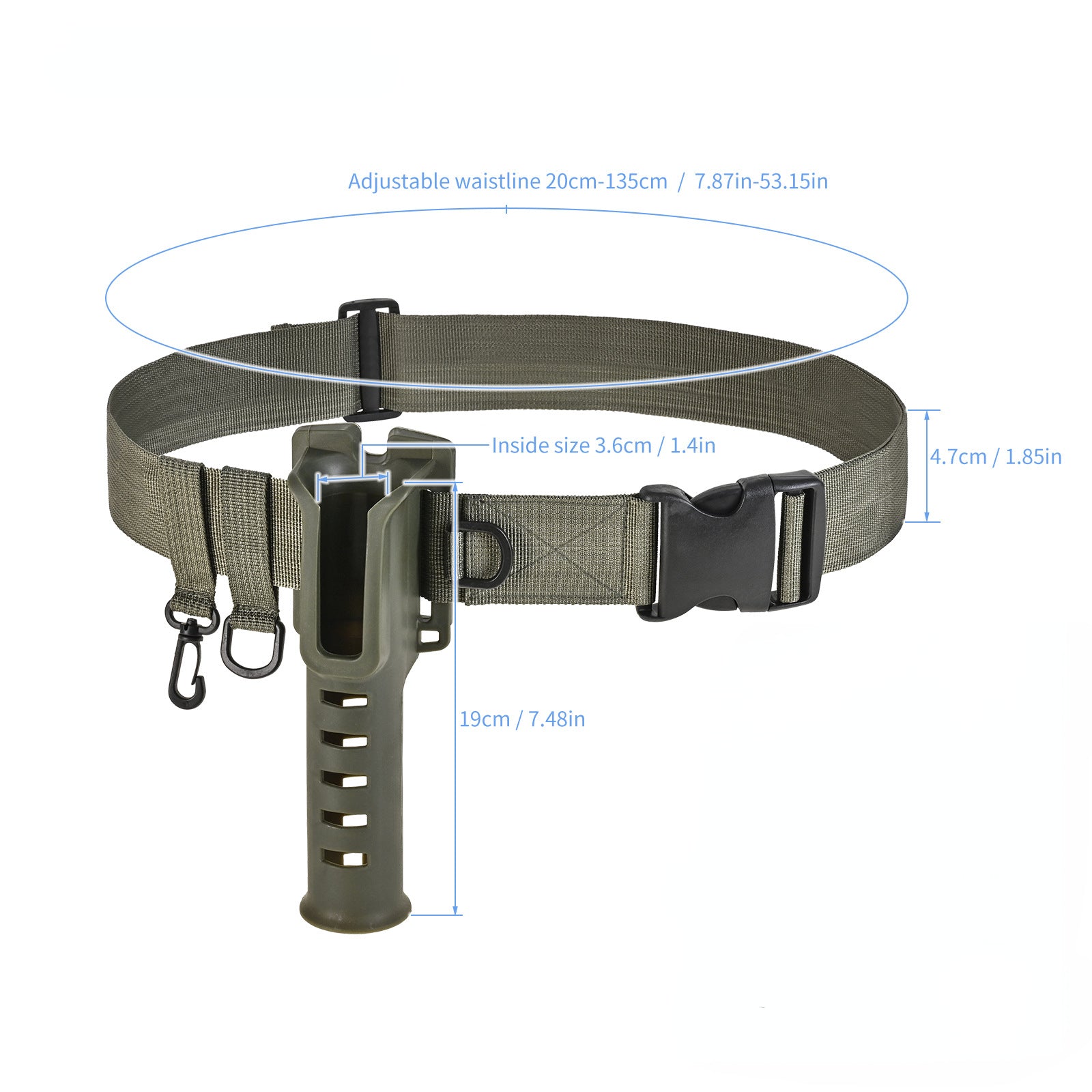 Portable rod holder fishing gear accessory with adjustable waist fishing rod insertion device fishing accessories tool outdoor