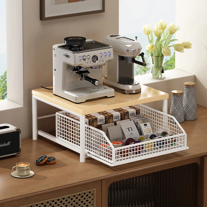 Kitchen Countertop Organizer – Multi-Use Shelf for Microwave, Spices, Coffee Machine & Printer