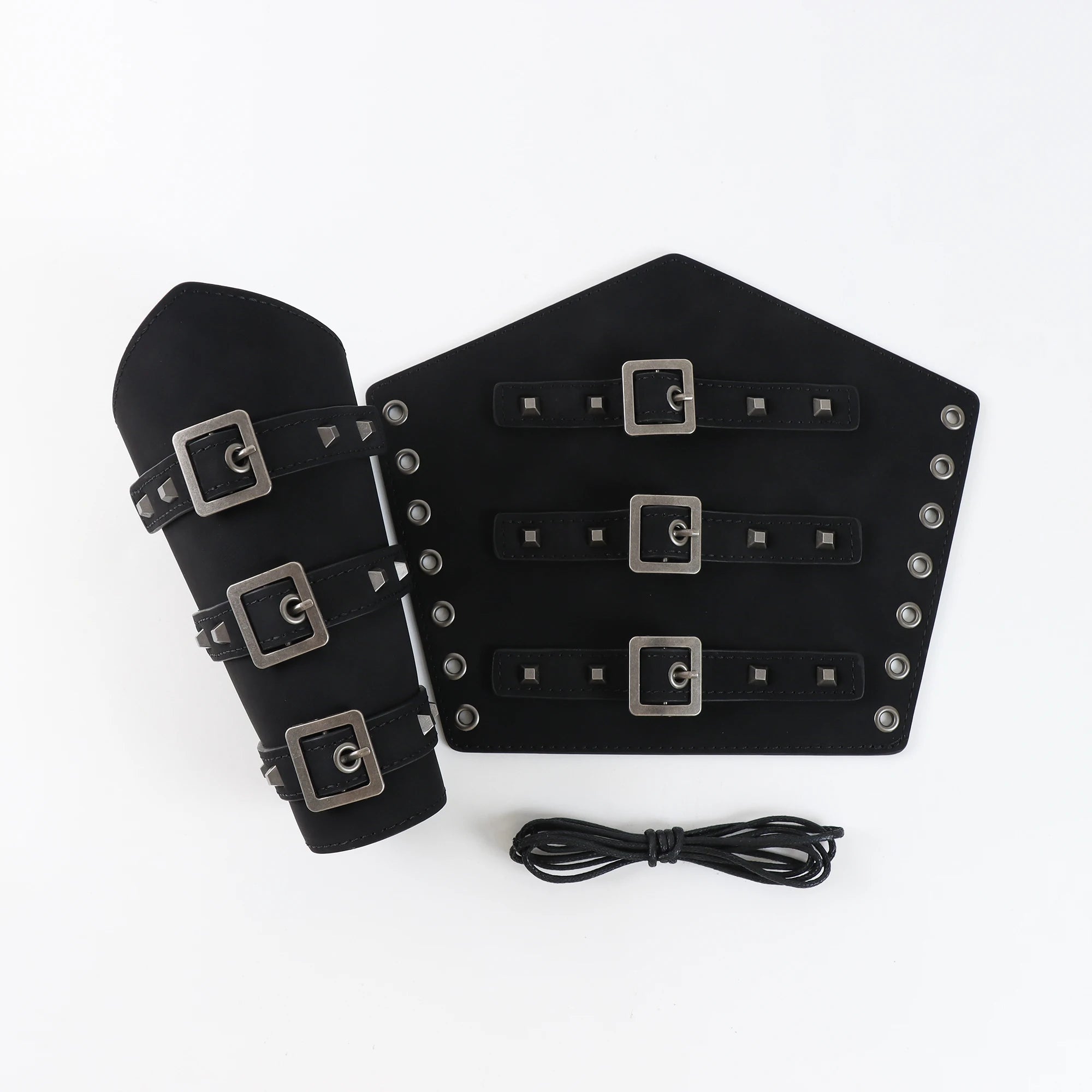 2 Pack Faux Leather Wristbands Viking Medieval Arm Guards Wristbands Halloween Accessories