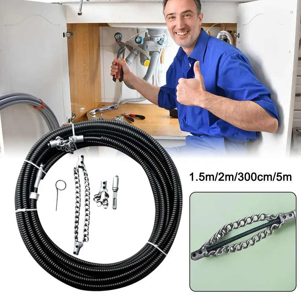 Electrical Drain Cleaner Dredging Sewer Special Tool Tool Solid Chain Dredging Spring Oil Stain Blocking Pipeline Dredging Tool