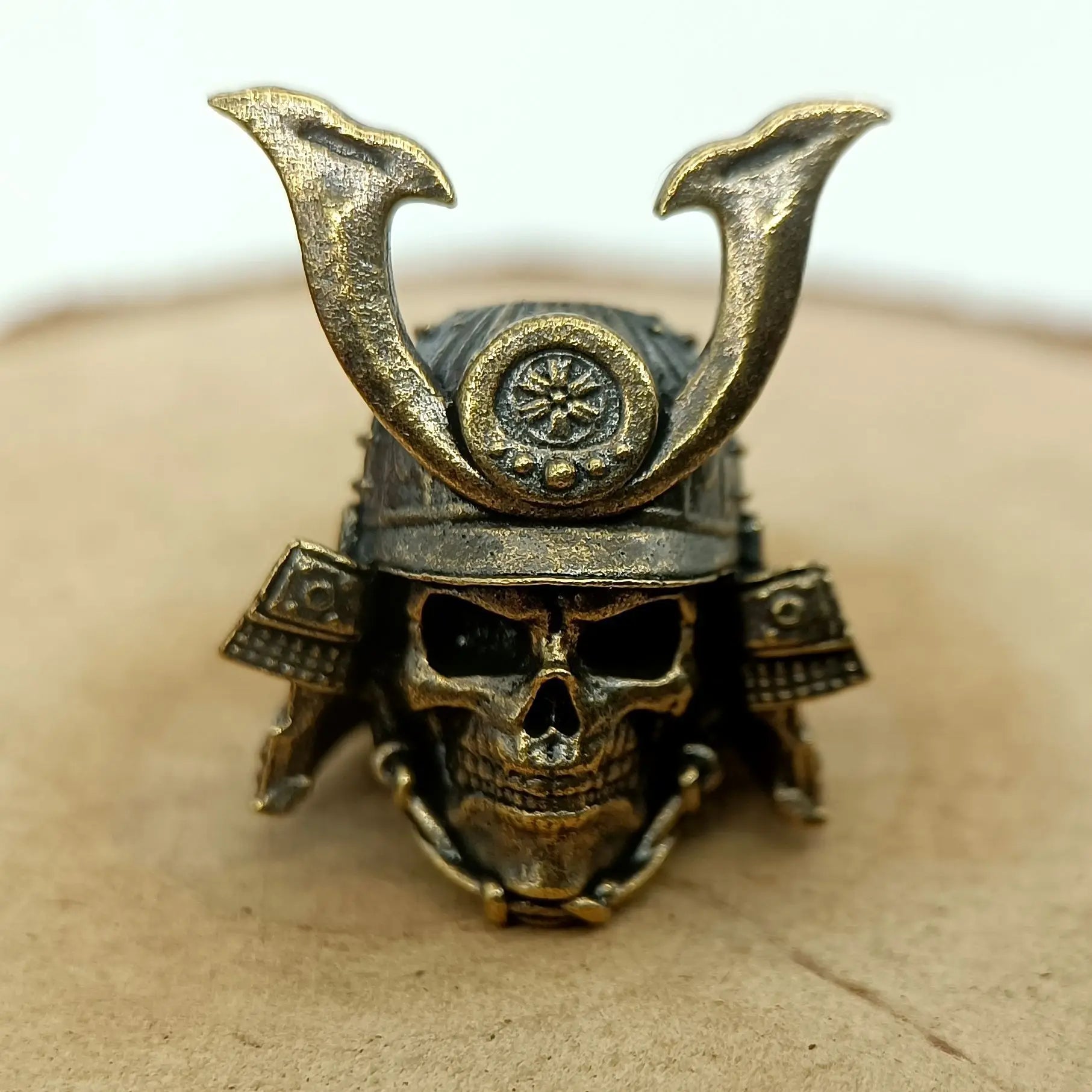 1pc Outdoors Tool Brass Skeleton Helmet Warrior Knife Beads Lanyard Pendant Backpack Bracelet Necklace Keychain DIY Accessories