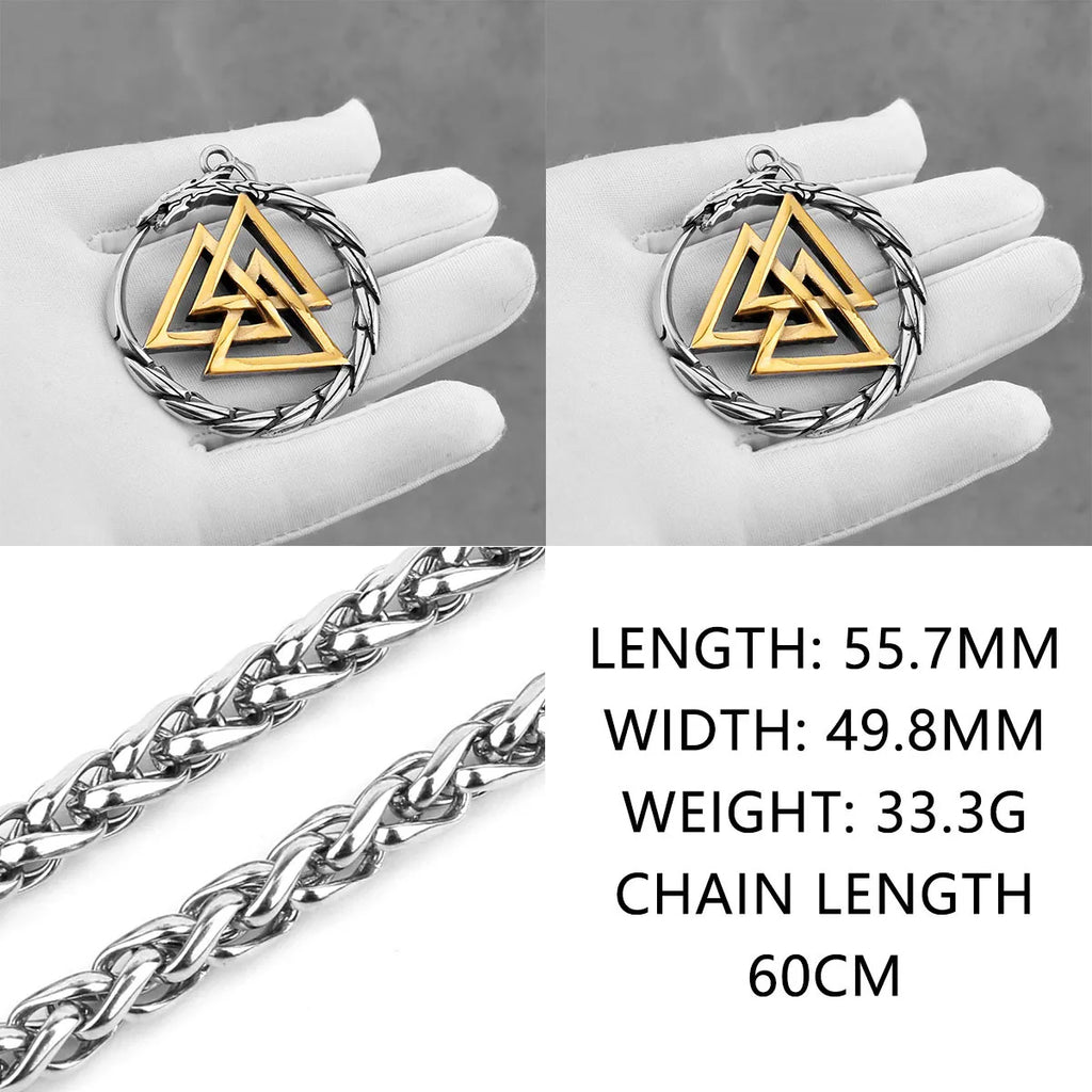 Vikings Odin Rune Necklace Various Men's Nordic Vegvisir Valknut Amulet Pendant Stainless Steel Punk Fashion Jewelry Wholesale