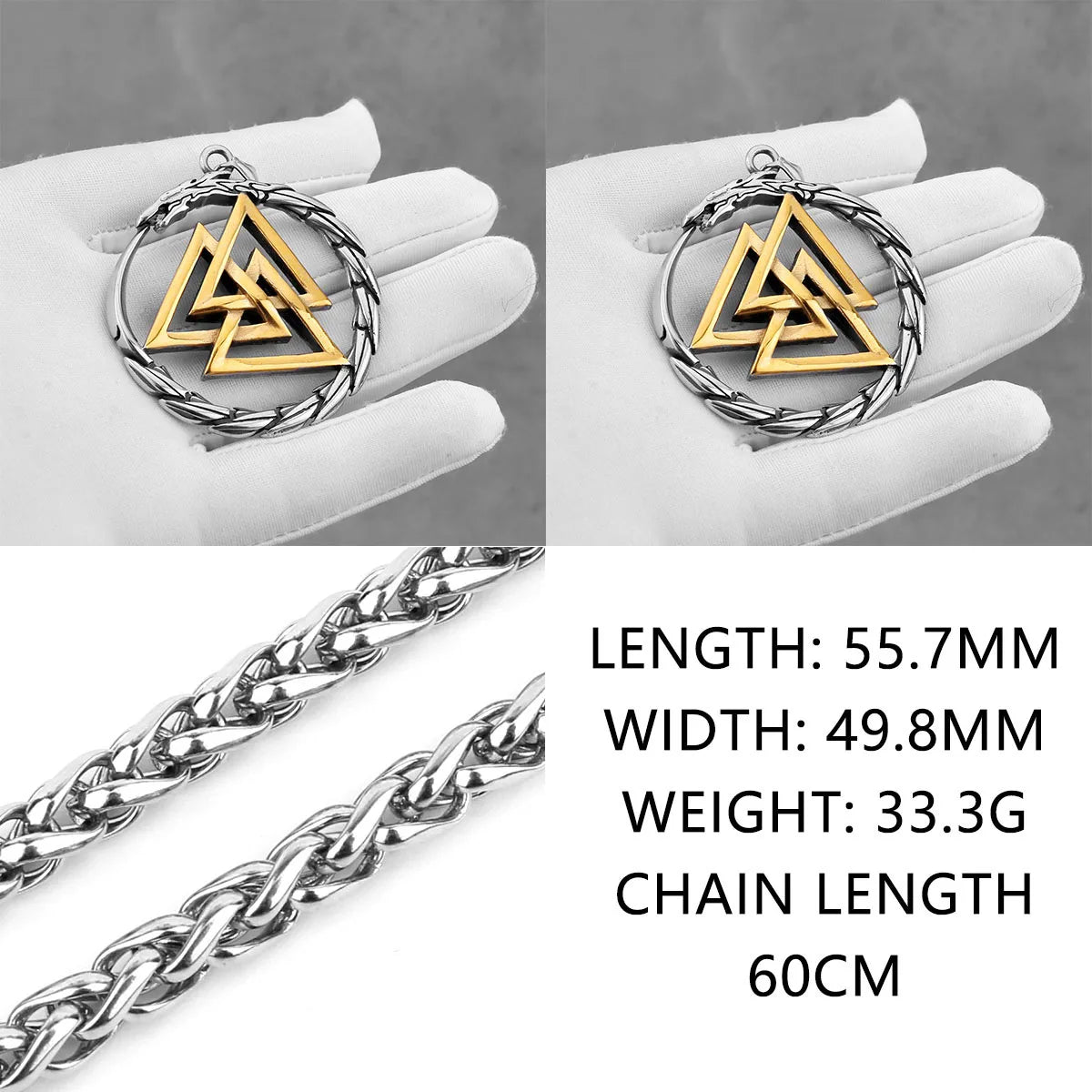 Vikings Odin Rune Necklace Various Men's Nordic Vegvisir Valknut Amulet Pendant Stainless Steel Punk Fashion Jewelry Wholesale