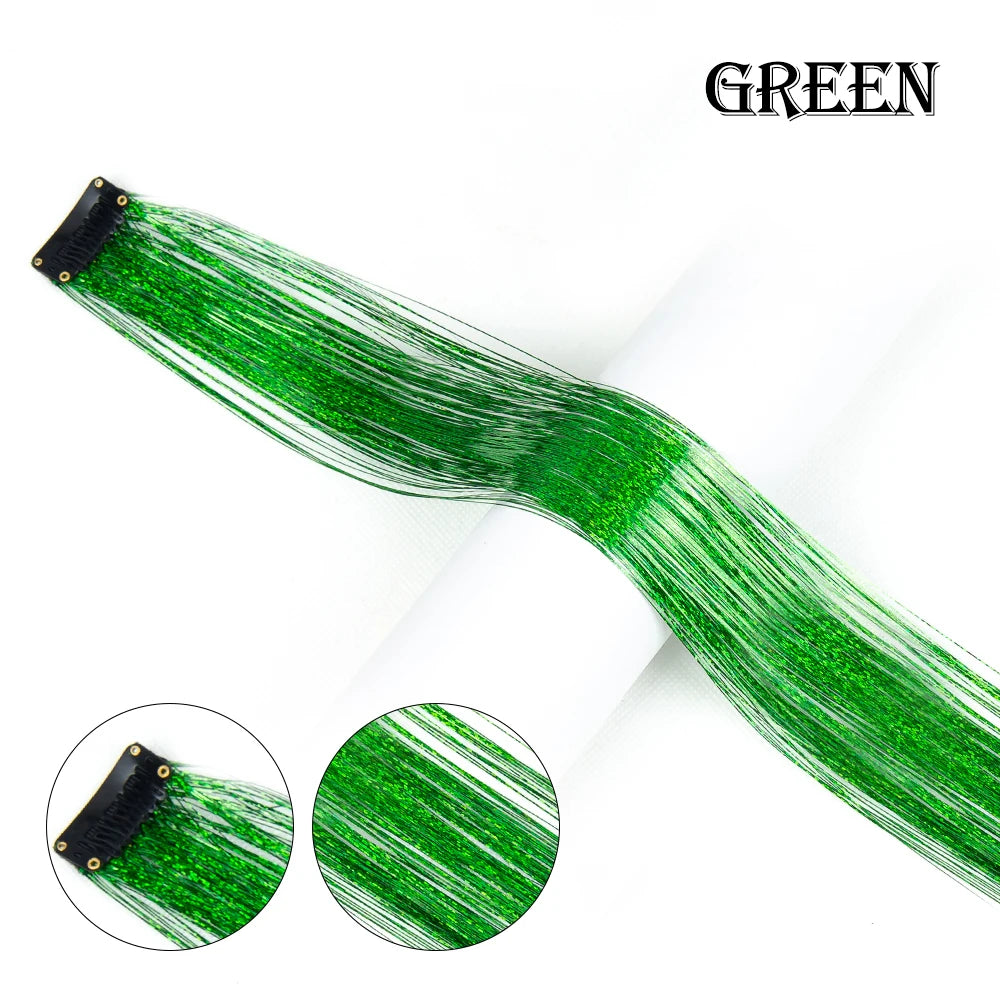 New Sparkle Hair Extensions Clip In Hair Tinsel Fairy Tinsel Hair Extensions With Clips Clip On Glitter Hair Tinsel Extensions