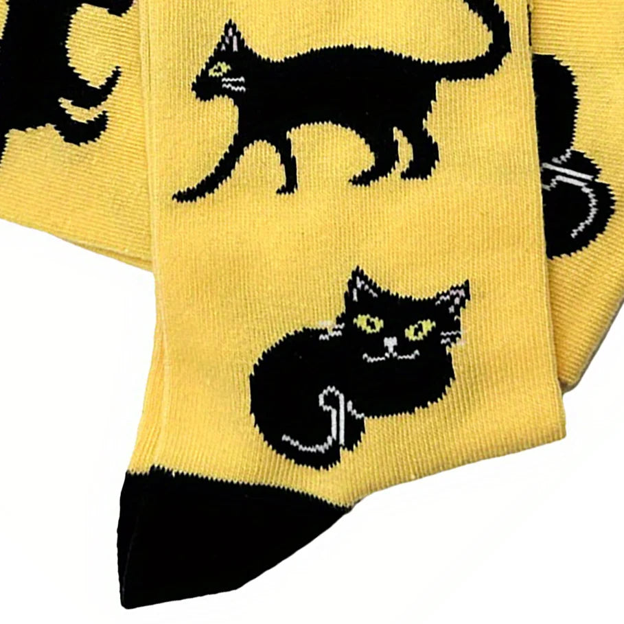1pairs Sock Men's BLACK CAT  Happy Funny Personality Novelty Fashionable Funny Socks Gift Ideas for Novel