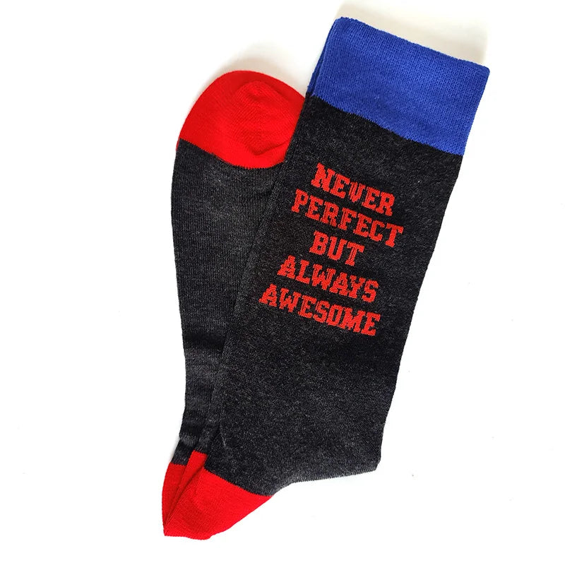 New 15 Style Letters Socks Men Novelty Funny Socks Trend Street Long Socks