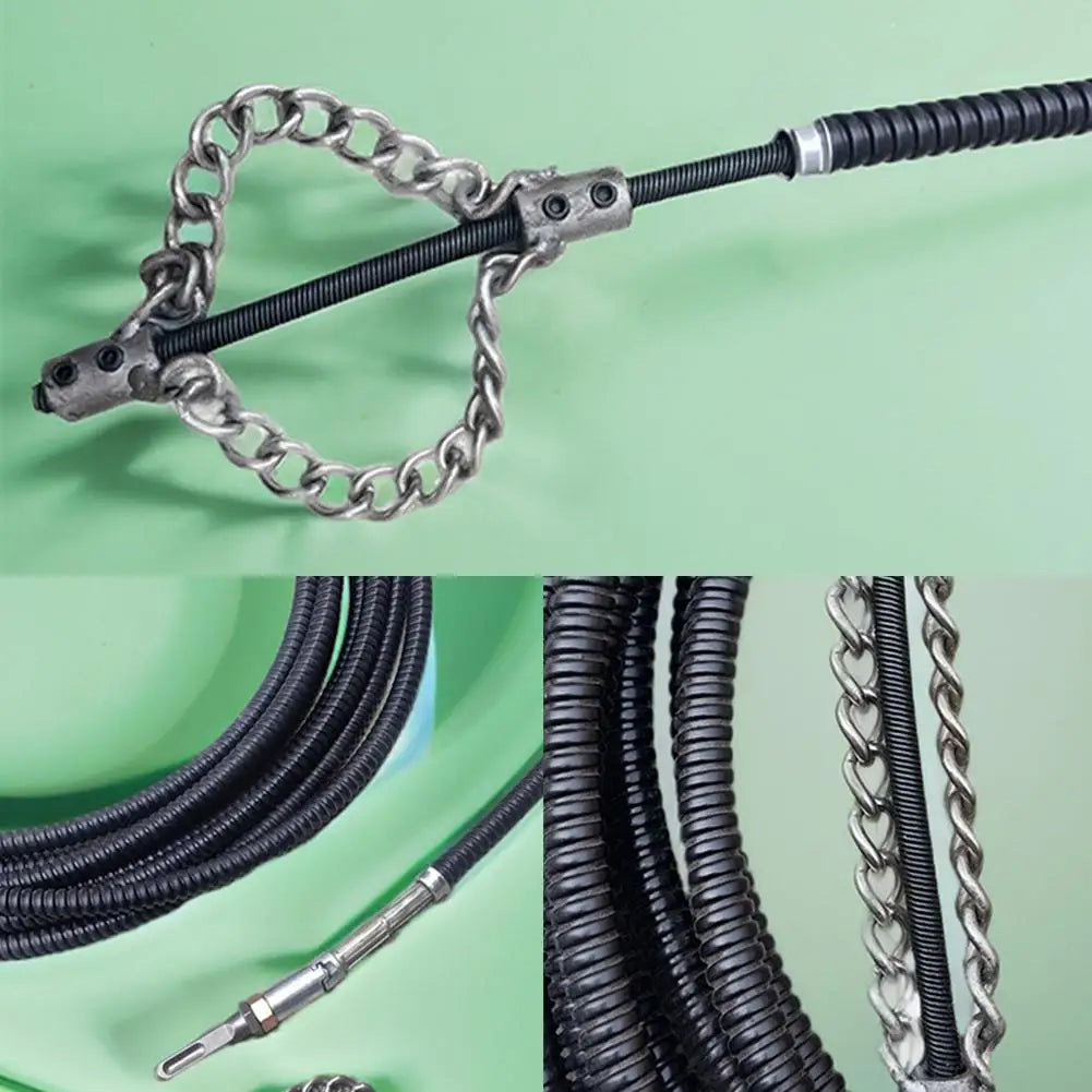 Electrical Drain Cleaner Dredging Sewer Special Tool Tool Solid Chain Dredging Spring Oil Stain Blocking Pipeline Dredging Tool