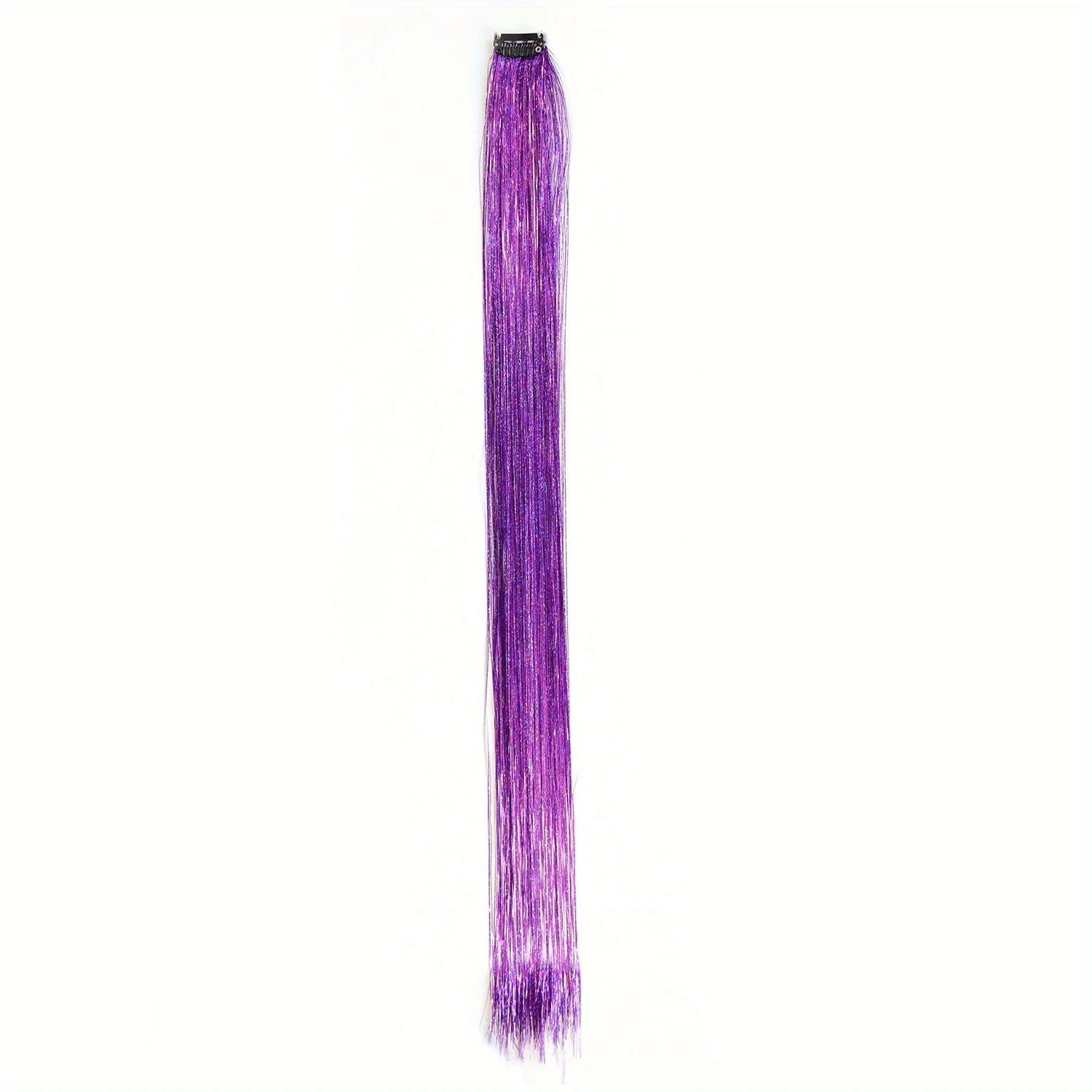 Clip In Hair Tinsel, Fairy Hair Tinsel Kit 22 Inches Glitter Colorful Clip On Tinsel Hair Extensions for Girls Hair Accessories