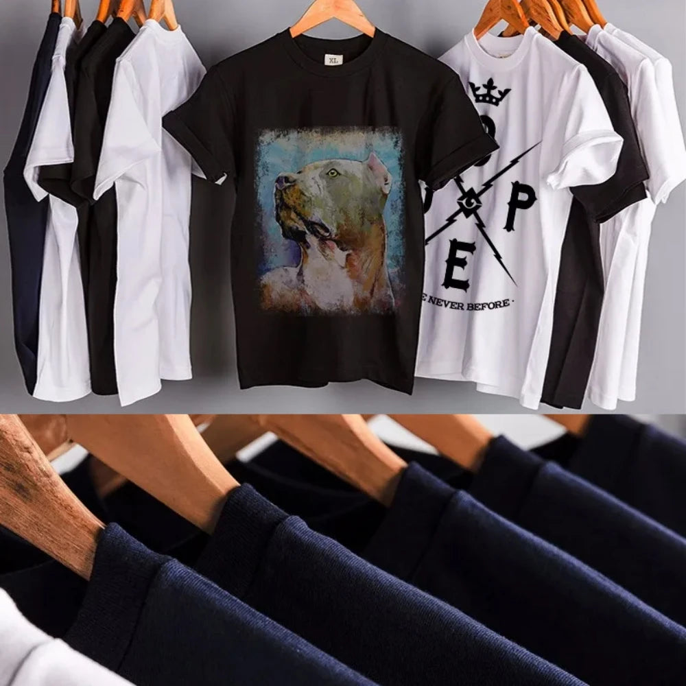 Only Fans Mens Clothing Plus Size Men's Fashion Short Sleeve Clothing Print Cotton Tee Shirts