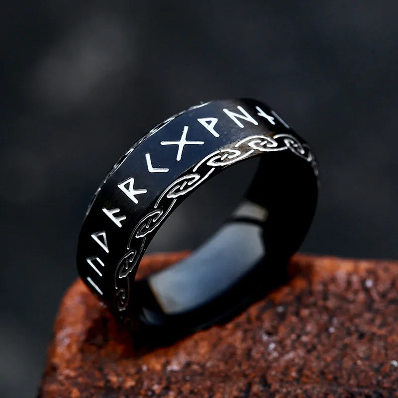 Fashion Nordic Viking Rune Ring for Men Women Simple Amulet 316L Stainless Steel Vintage Viking Rings Jewelry Gift Wholesale