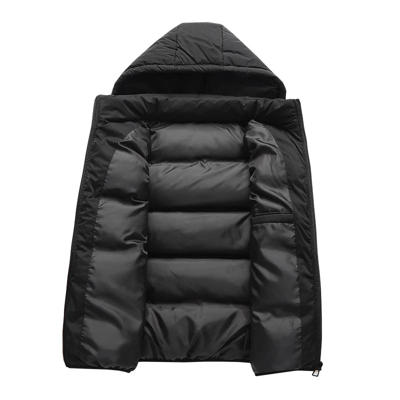 Mens Vest Jacket Warm Sleeveless Jackets Winter Waterproof Zipper Coat Autumn Stand-up Collar Casual Waistcoat Brand Clothing