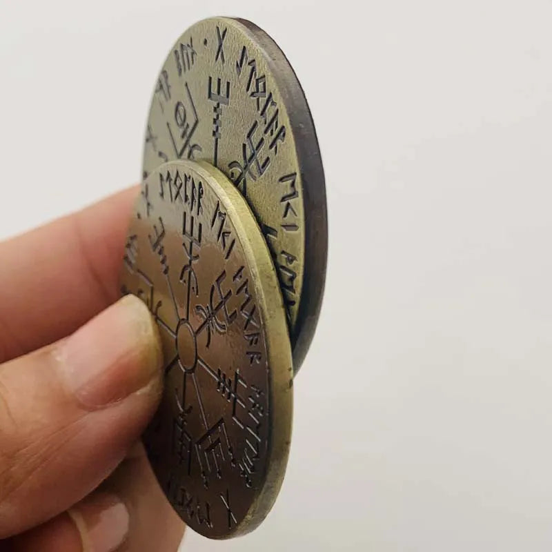 Vegvísir Viking Souvenirs COIN Gifts Lucky Coin Collectible Commemorative Coins Home Decorations