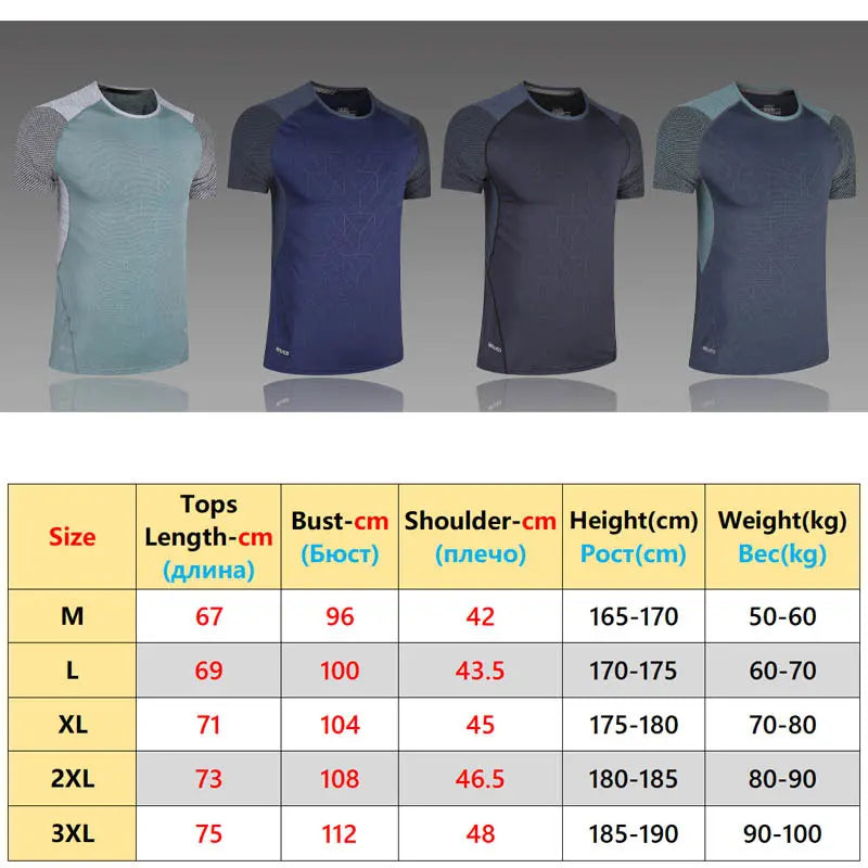 Mens Sport Tee Bodybuilding Gym Running Jogging Short Sleeves Fashion Patchwork Print Breathable Quick Drying Workout Shirts