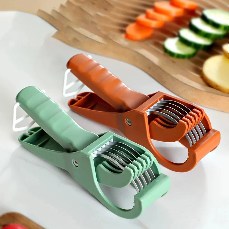 1Pc Kitchen Fruit Slicer Multifunctional Fruit and Vegetable Slicer Fruit Slicer Pro Rustproof for BBQ/Catering Cucumber Slicer