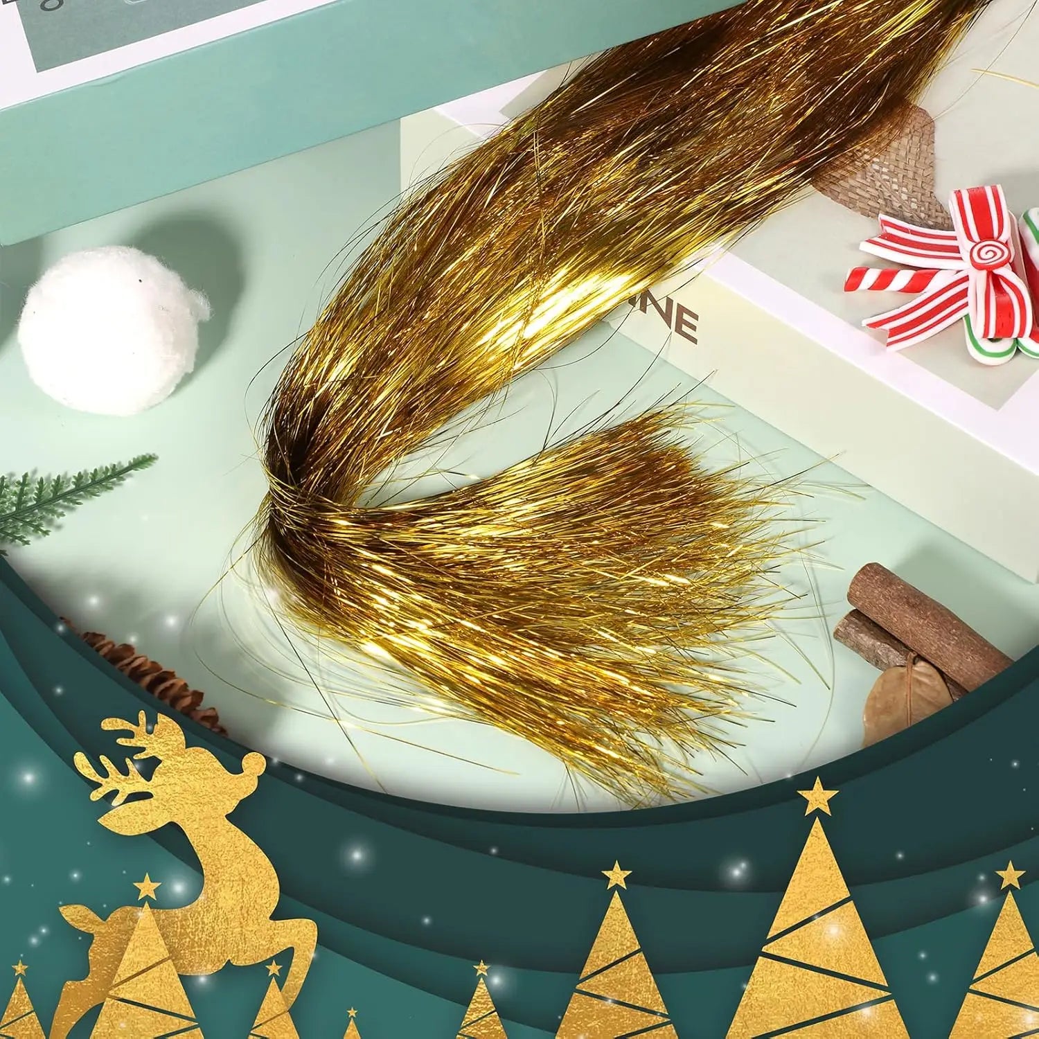 3000 Strands Icicles Iridescent Tinsel Foil Fringe Garland For Christmas Xmas Tree Decorations Party Supplies Holiday Home Decor