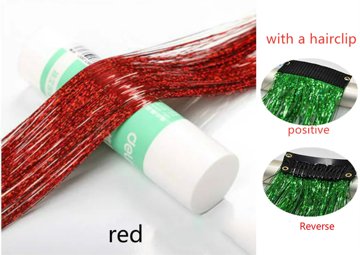 Hair Tinsel Glitter Braids High Temperature Fiber Bling Women's Tinsel Hair Strands In Braiders French Twist Hair Accessories