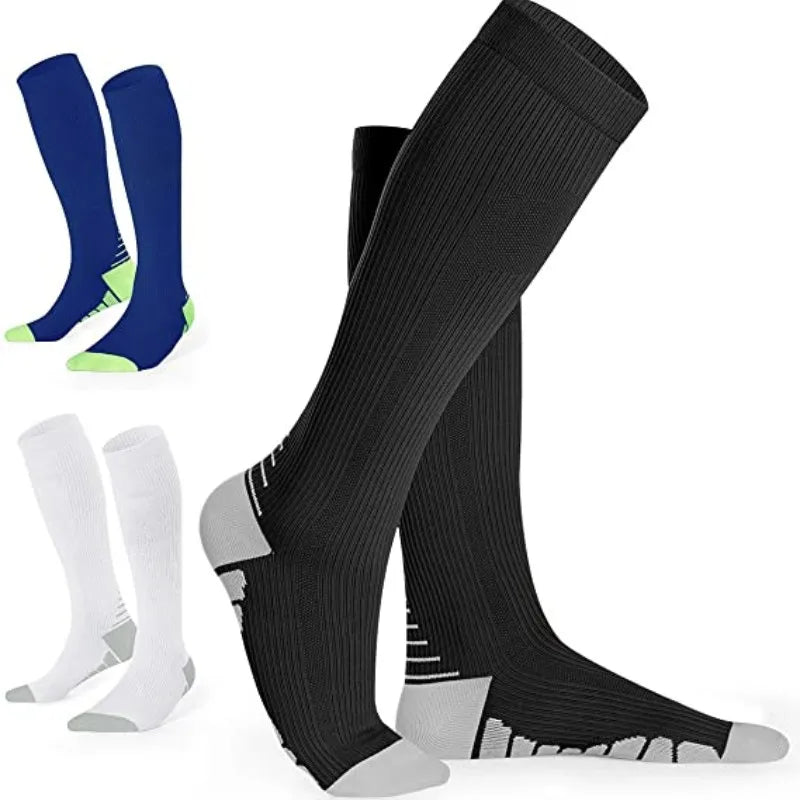 Unisex Compression Socks 30 Mmhg Sport Socks Soccer Football Socks Arrow Pattern Thigh Tube Socks Outdoor Running Fitness Socks