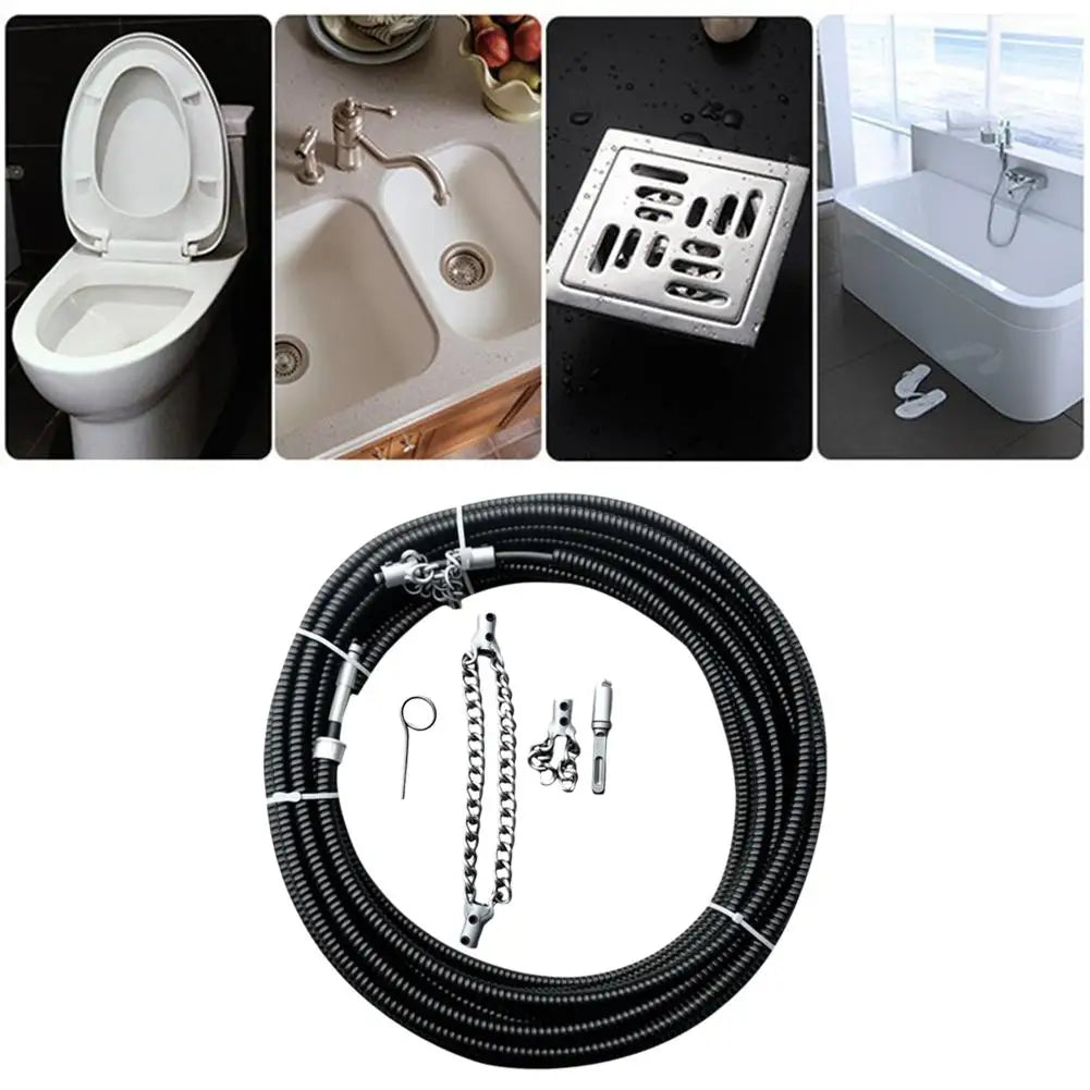 Electrical Drain Cleaner Dredging Sewer Special Tool Tool Solid Chain Dredging Spring Oil Stain Blocking Pipeline Dredging Tool