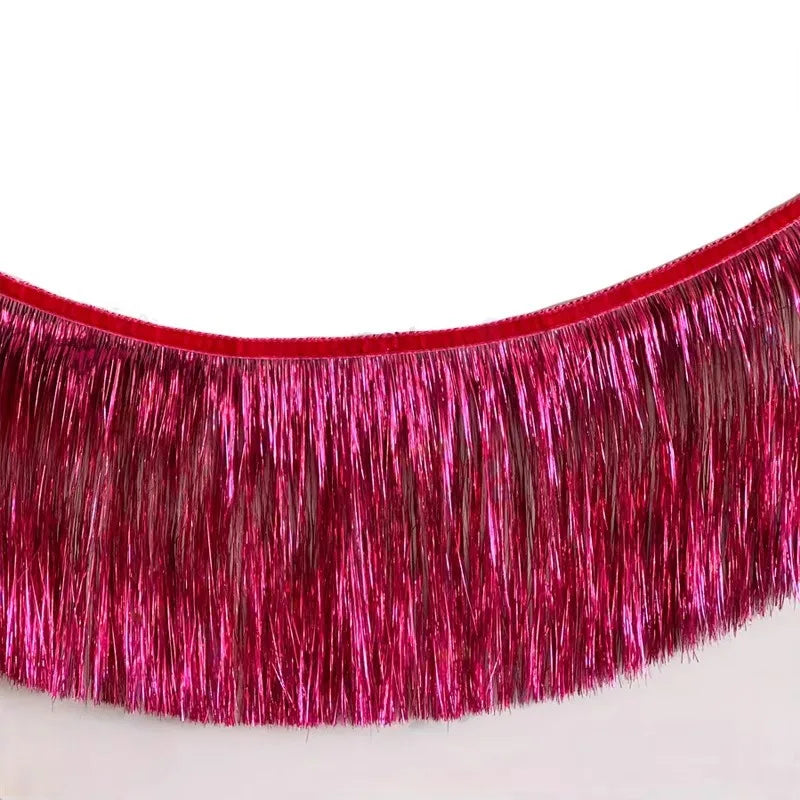 Shiny Tinsel Tassels Fringes Banner Garland Curtain Party Background Photo Props Rain Silk Curtain Wedding Decoration Supplies